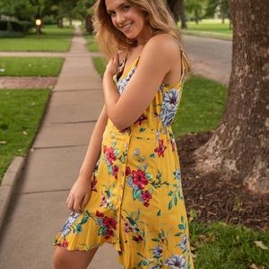 Yellow floral dress